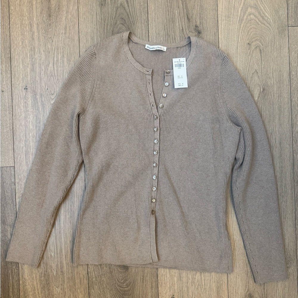 Abercrombie and Fitch Tan Sweater with Buttons